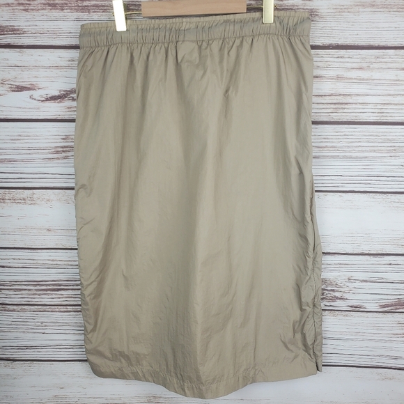 Nike Womens Large Tech Hypermesh Khaki Tan/Black Midi Softshell Skirt 833468 - Picture 7 of 12